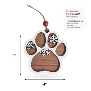 Customized Dog Paw Ornament-dimension