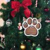 Customized Dog Paw Ornament-with wings-on a christmas tree