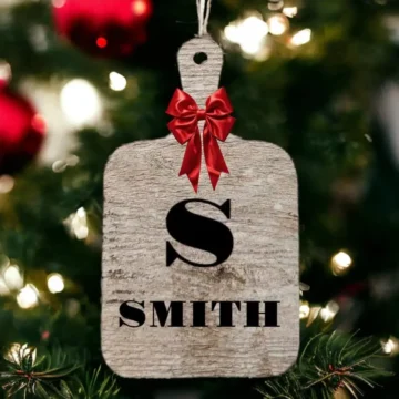 Customized Mini Cutting Board Ornaments (Name & year)