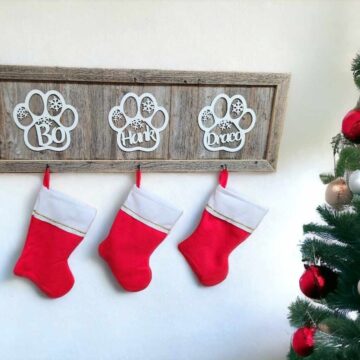 Customized Dog Paw Stocking Hanger