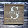 Personalized Family Name Established Sign on Reclaimed Barn Wood-1