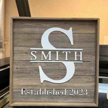 Customized Family Name Established Sign on Reclaimed Barn Wood