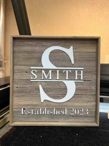 Personalized Family Name Established Sign on Reclaimed Barn Wood - 2