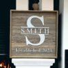 Personalized Family Name Established Sign on Reclaimed Barn Wood - 24x24