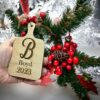Personalized Mini Cutting Board Ornaments - Rustic Charm for Your Christmas Tree-size