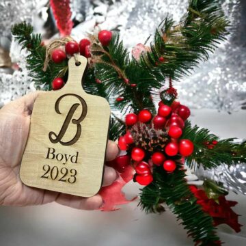 Personalized Mini Cutting Board Ornaments - Rustic Charm for Your Christmas Tree-size