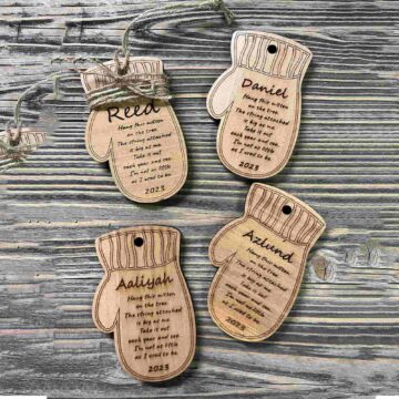 Customized Christmas Ornament (Mitten)