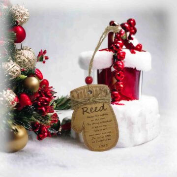 Personalized Mitten Christmas Ornament