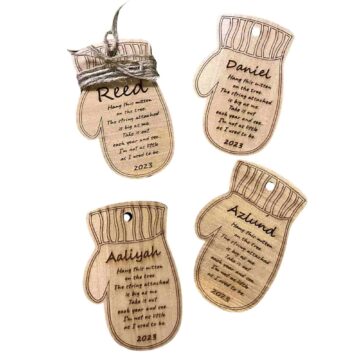 Personalized Mittens Christmas Ornaments