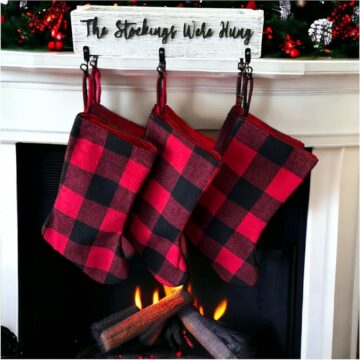 THe stockings were hung-white-3 hooks
