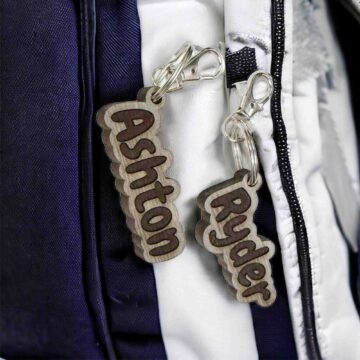 Customized Name Keychain on bag