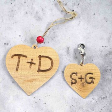 Customized Heart keychain and Car Charm