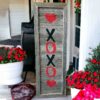 Xoxo Sign-weathered grey on porch