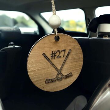 Customized Sports Car Charm Diffuser with Jersey Number made in reclaimed wood