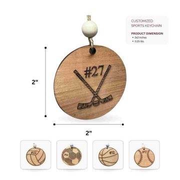 Customized Sports Keychain-Dimensions