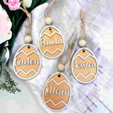 Customized Easter Egg Made from Reclaimed Wood