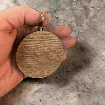 Customizable Reclaimed Wood Keychain-back
