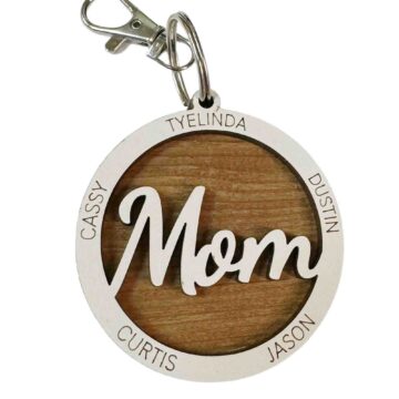 Customized Mom Keychain with Kids Names (Family Gift)