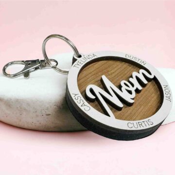 Customizable Reclaimed Wood Keychain-side