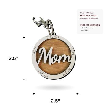 Customized Mom Keychain with Kids Names-Dimension