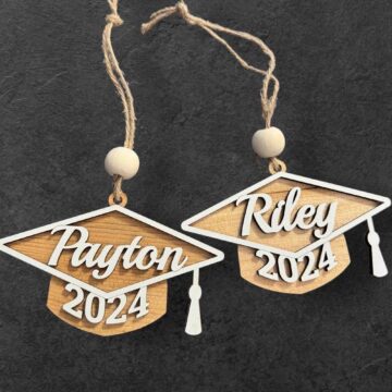 Customized Graduation Cap Car Charm Ornament (Name and Year)