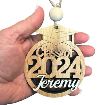 Customized Graduation Car Charm, Gift for Graduate (Year and Name)