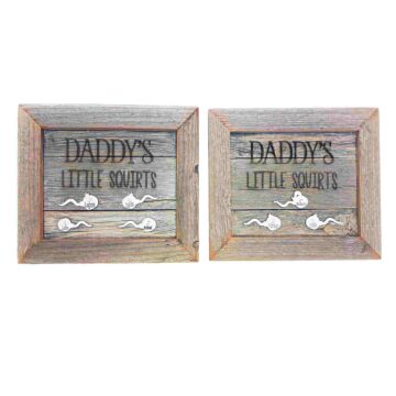Customized Father’s Day Sign on reclaimed wood  (Daddy’s Little Squirts)