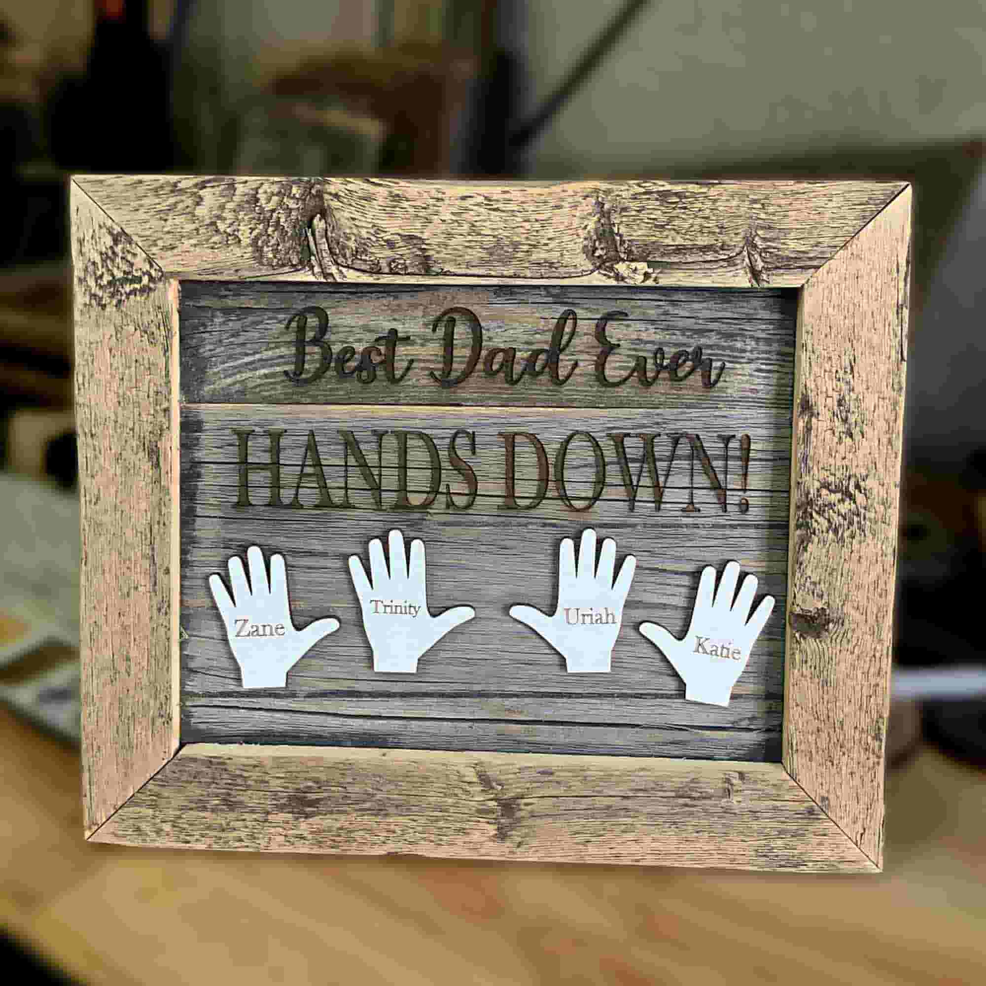 Personalized Dad Sign With Kids Names – Custom Wood Plaque For Father’s Day, Choose Size, Color, Font