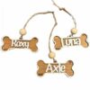 Reclaimed Wood Dog Bone Ornament Hanging Charm customized with name