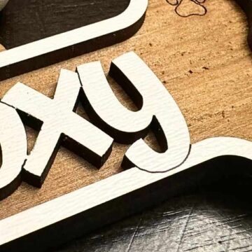 Reclaimed Wood Dog Bone Ornament Hanging Charm customized-zoom