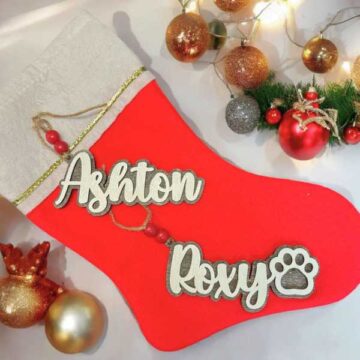 Customized Stocking Tag Made on Reclaimed Barn Wood