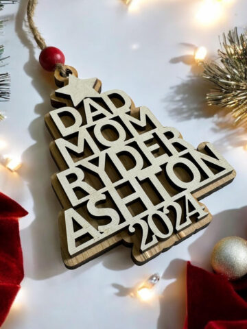 Customizee Rustic Christmas Tree Ornament for Festive-3