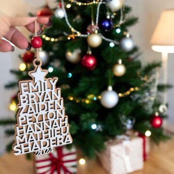 Customized Rustic Christmas Tree Ornament for Festive-size comparison