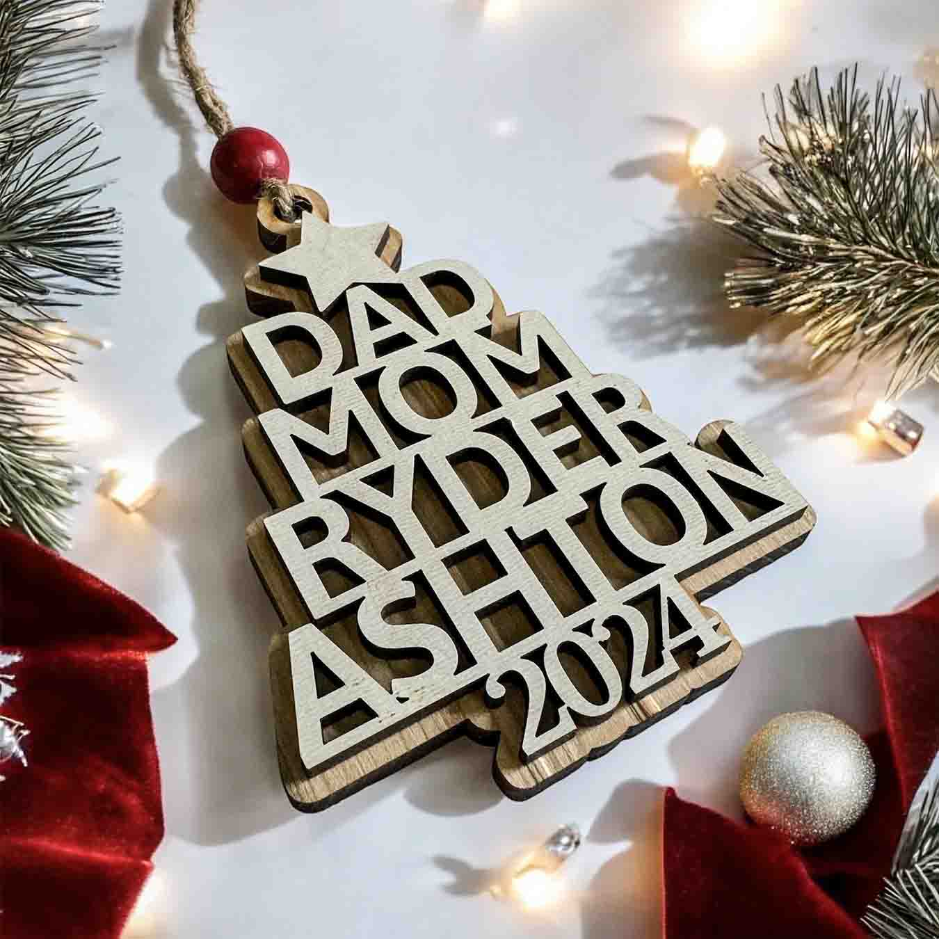 Customized Rustic Christmas Tree Ornament for Festive Home Decor - Image 4