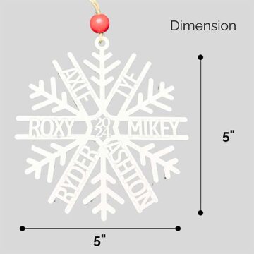 Customized-Snowflake-Ornament-size
