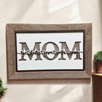Customized Reclaimed Wood Sign for Moms with Kids’ Names