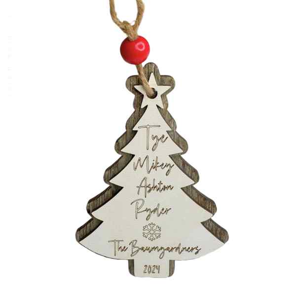 Customized Engraved Family Christmas Tree Ornament