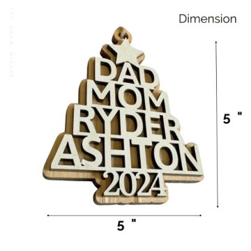 Customized Rustic Christmas Tree Ornament | Personalized Reclaimed Wood Decor