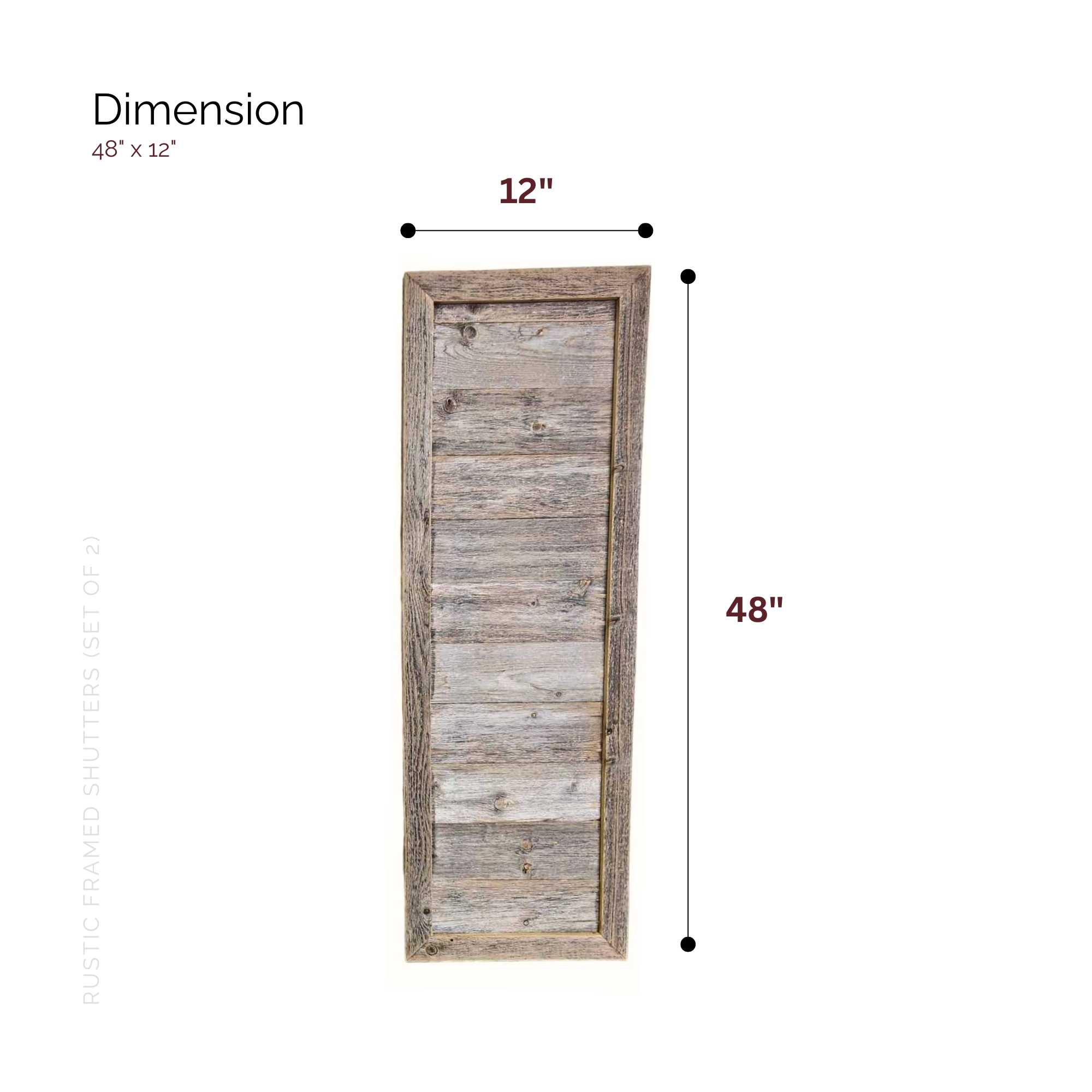 Framed Shutter Size