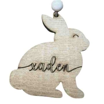 Engraved Custom Easter Bunny Basket Tag