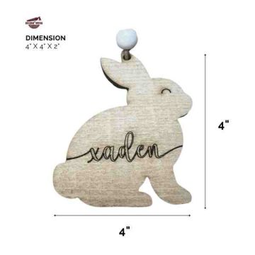 Engraved Custom Easter Bunny Basket Tag-Size