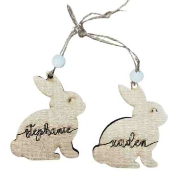 Engraved Custom Easter Bunny Basket Tags
